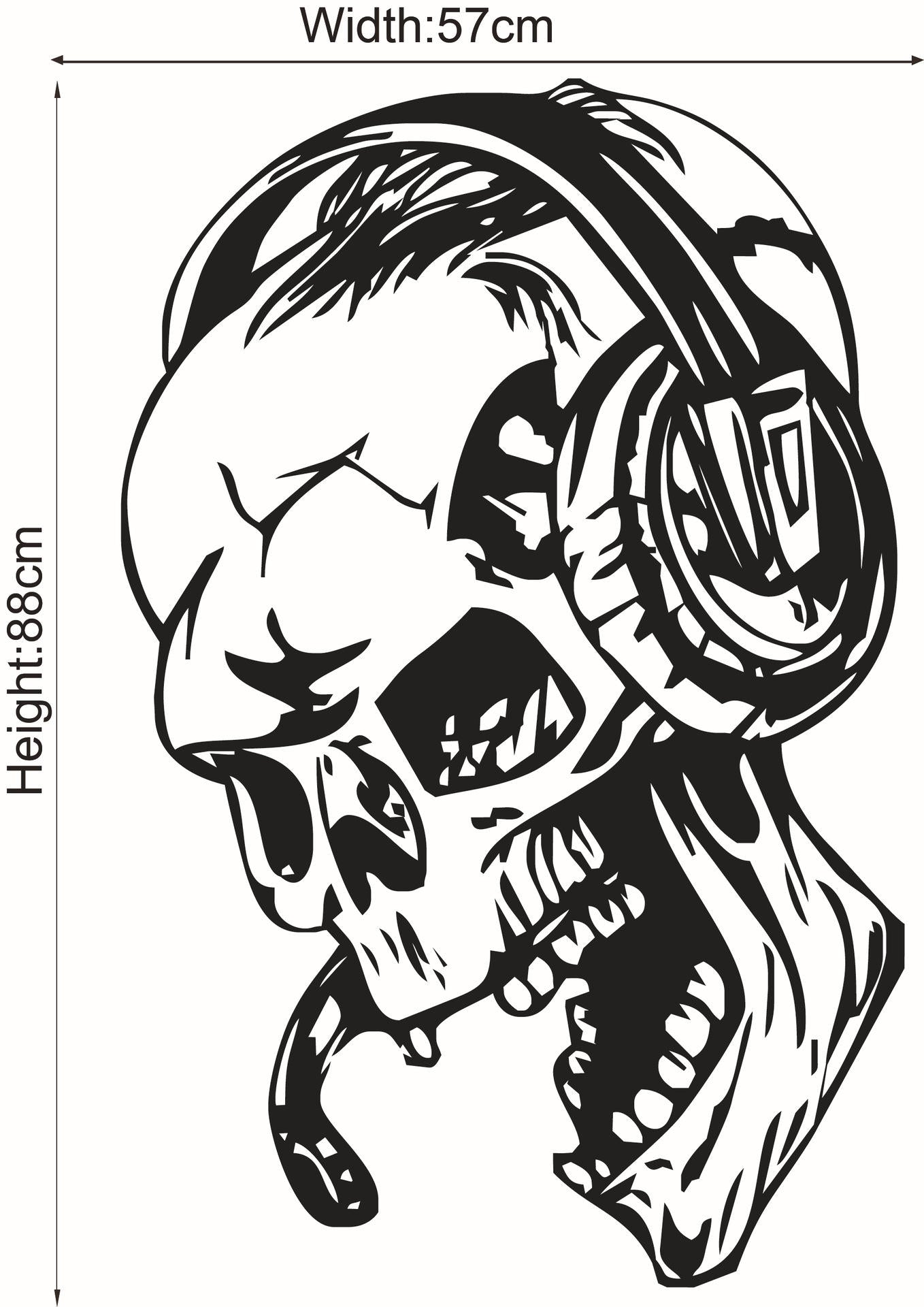 Hallowen Skull Head Showcase Glass Window Decor Wall Sticker Party House Home Decoration