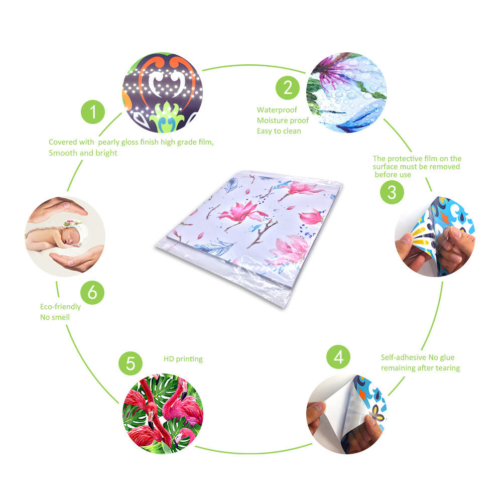 10Pcs Magnolia Kitchen Waterproof Tile Stickers Gift Packaging