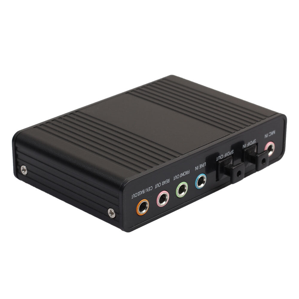 REXLIS Sound Card USB External S/PDIF Optical Sound Card Stereo 5.1 Channel Audio Line In Audio Adapter for Netbook Laptop PC