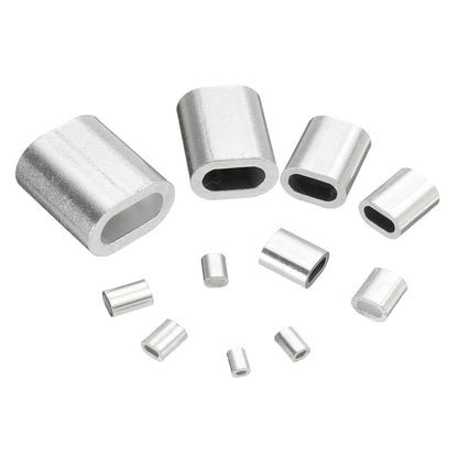 0.5-6mm Mini Aluminum Fishing Leader Sport Oval Sleeve Crimp