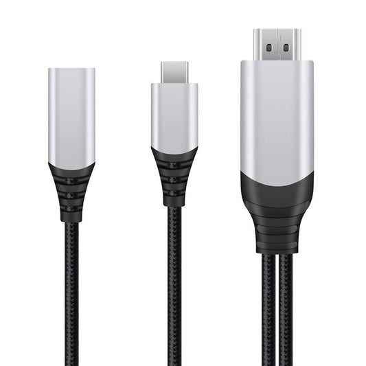 4K*2K USB-C to HDTV Dongle Cable Same Screen PD 100W Type-C Video Cable for Computer Smartphone TV Projector