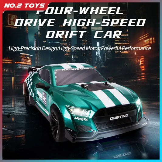 1:14 Full Scale Remote Control Car Gyroscope 4WD Mustang High Speed RC Drift Racing Car with LED Light Multi Car Competition Toy