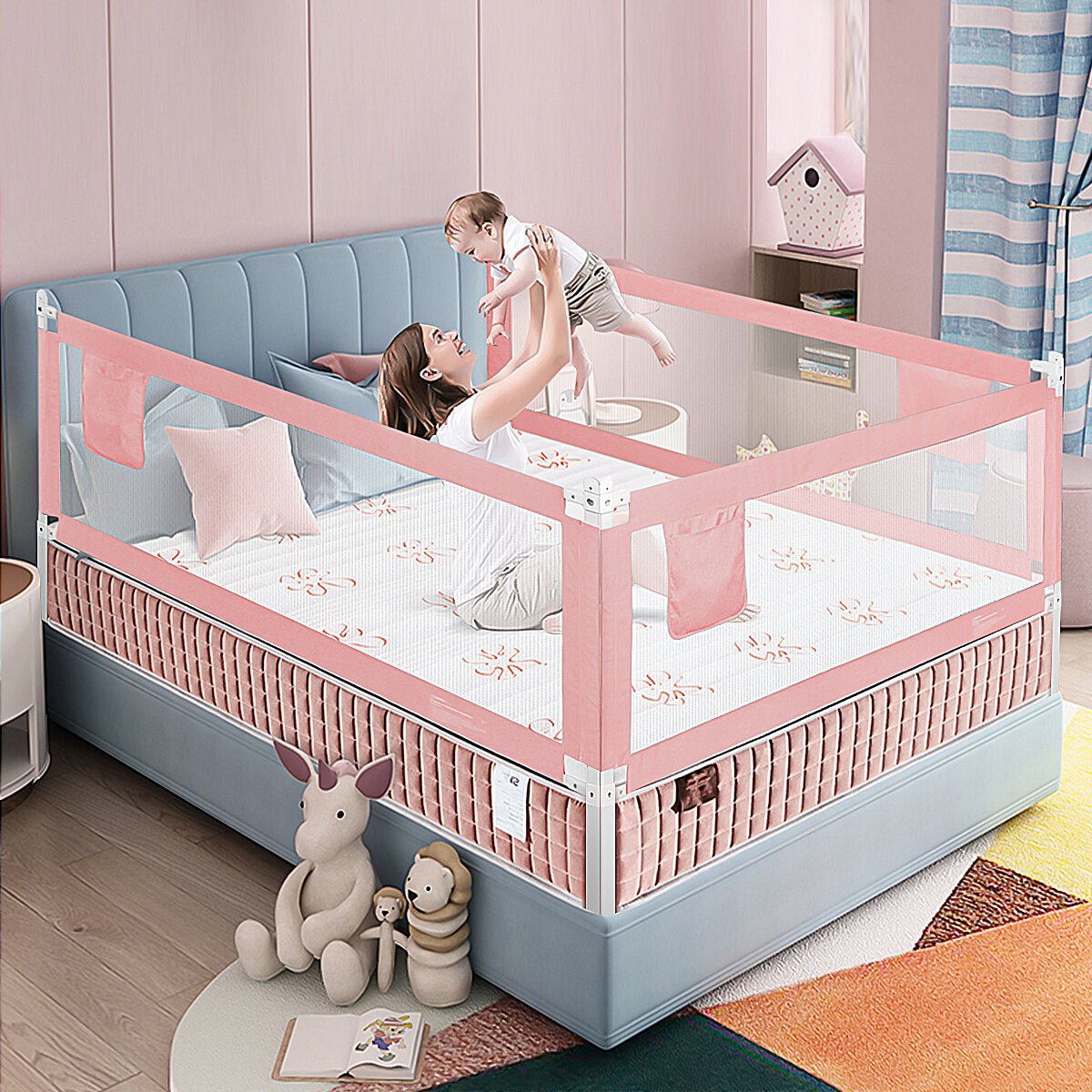 1.5/1.8/2m Bed Rail Baby Guard Toddler Safety Guardrail Kids