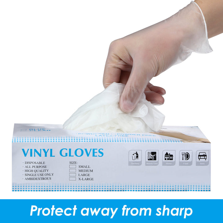 100 Pcs Disposable Latex Free Rubber Gloves Powder For