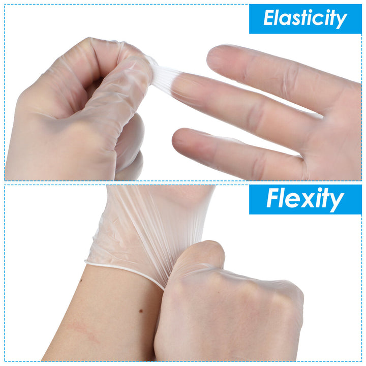 100 Pcs Disposable Latex Free Rubber Gloves Powder For