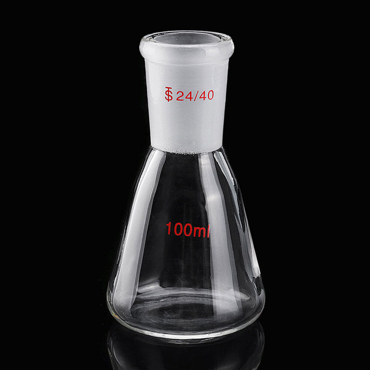 100ml 24/40 Clear Glass Erlenmeyer Flask Conical Bottle