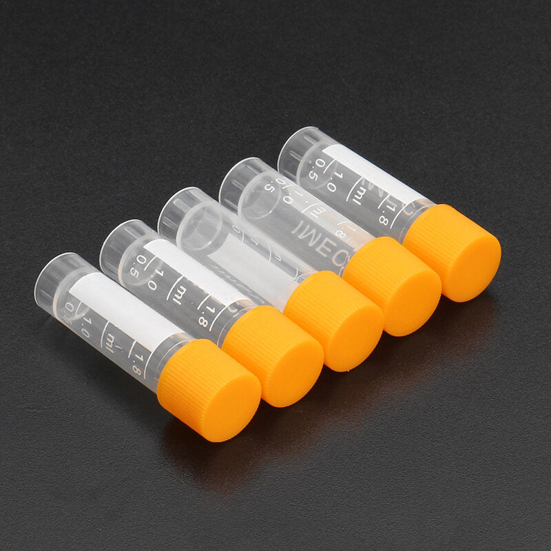 10pcs 1.8ml Plastic Graduated Vial 0.063oz Cryovial Tube