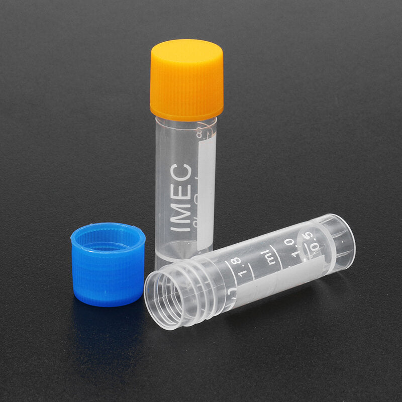 10pcs 1.8ml Plastic Graduated Vial 0.063oz Cryovial Tube