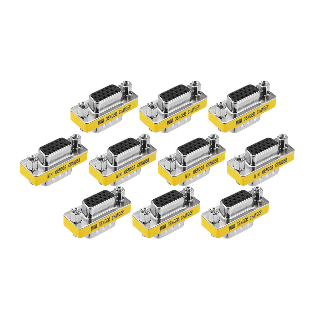 10pcs Db15 Mini Gender Changer Adapter Female To Male Plug