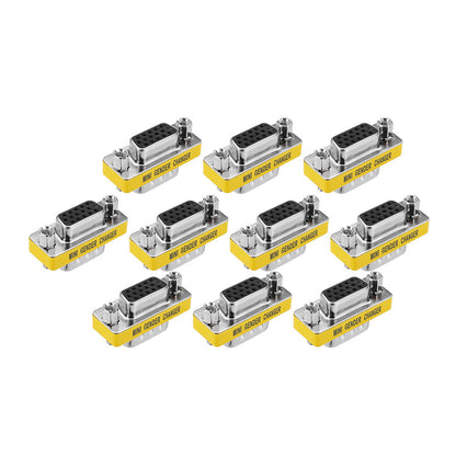 10pcs Db15 Mini Gender Changer Adapter Female To Male Plug