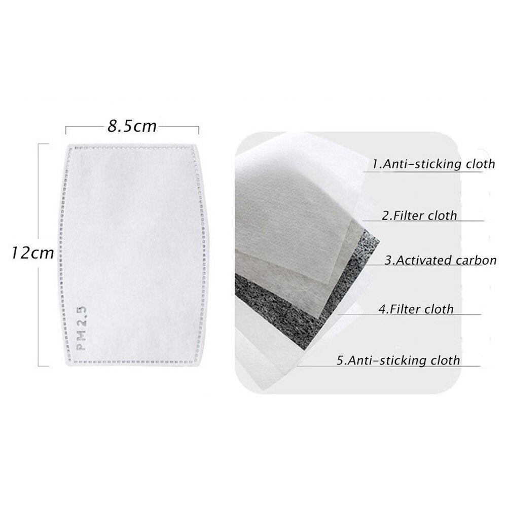 10pcs Pm2.5 Filter Mask Pad Anti Haze Mouth Dust Health Care