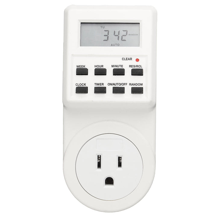120v Digital Programmable 12/24 Hour Timer Lcd Plug-in Wall