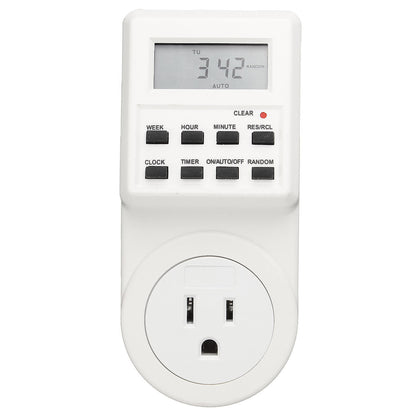 120v Digital Programmable 12/24 Hour Timer Lcd Plug-in Wall