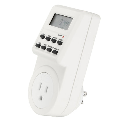 120v Digital Programmable 12/24 Hour Timer Lcd Plug-in Wall