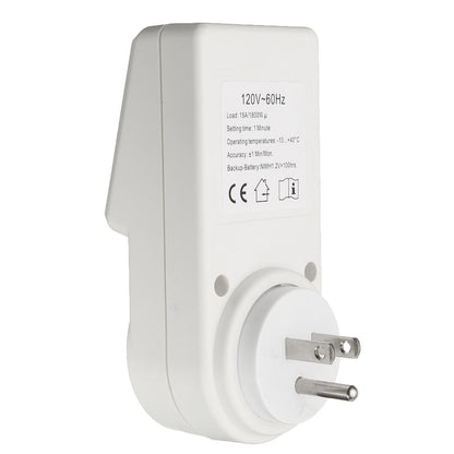 120v Digital Programmable 12/24 Hour Timer Lcd Plug-in Wall