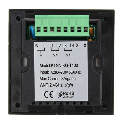 1/2/3/4gang Wifi Smart Wall Light Remote Touch Switch Panel