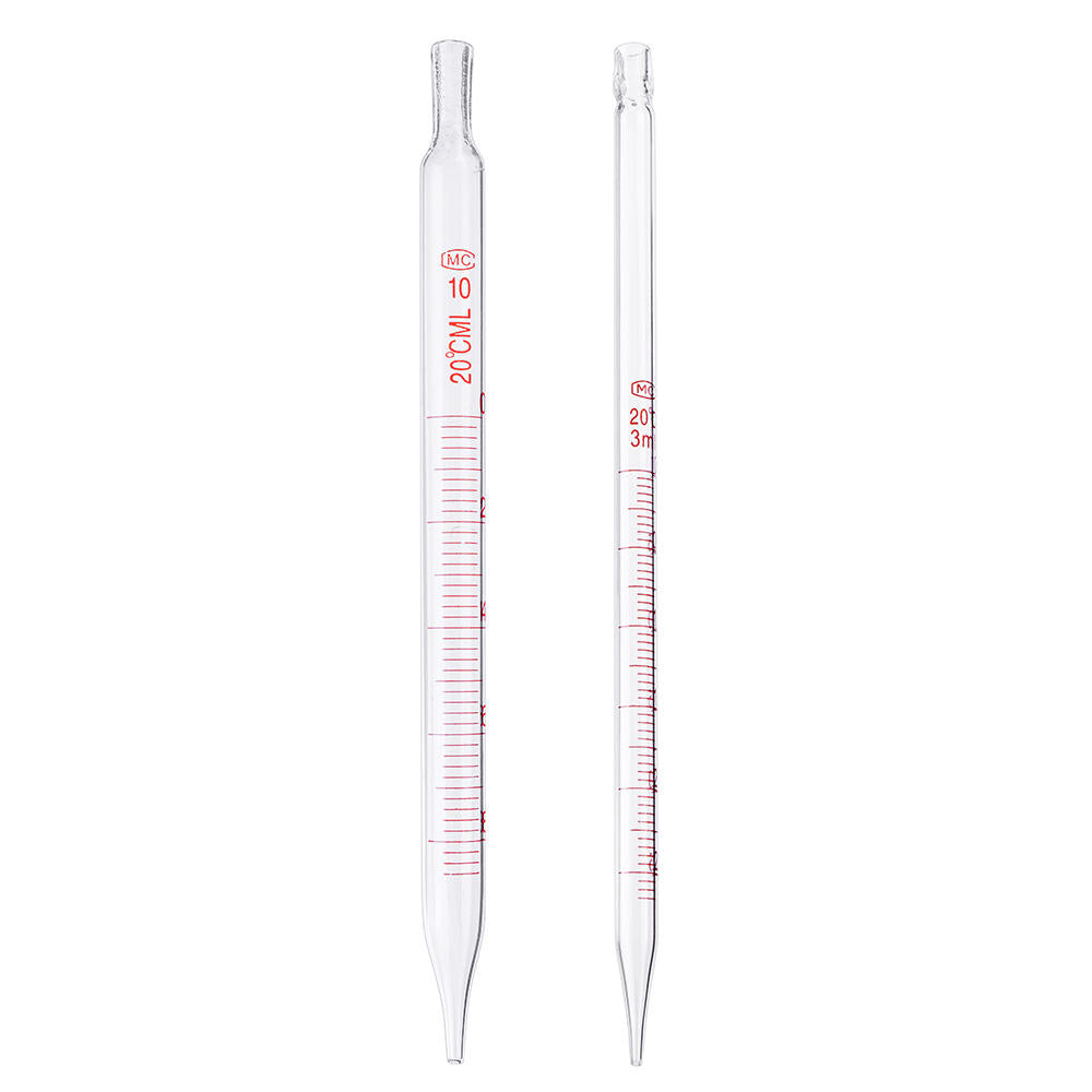 1/2/3/5/10ml Glass Short Pipette With Scale And Bubble Lab