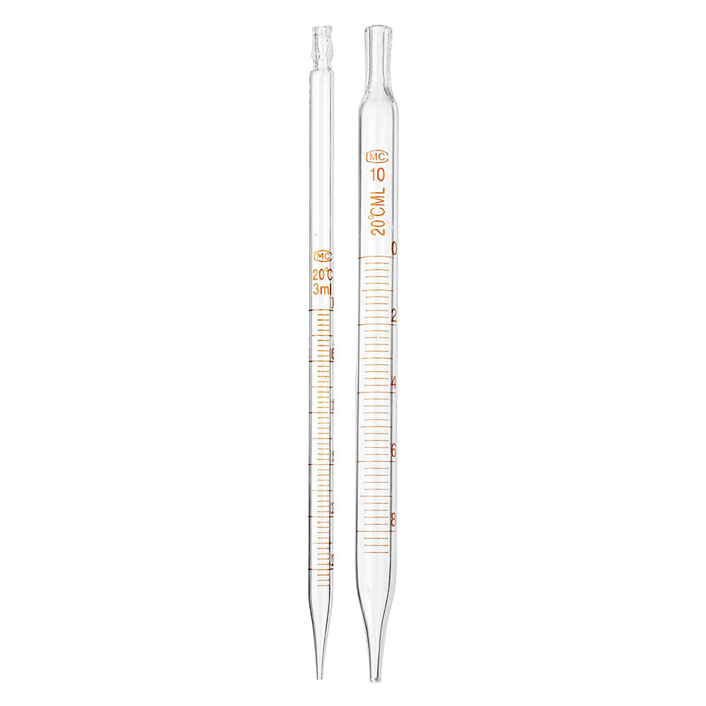 1/2/3/5/10ml Glass Short Pipette With Scale Lab Glassware