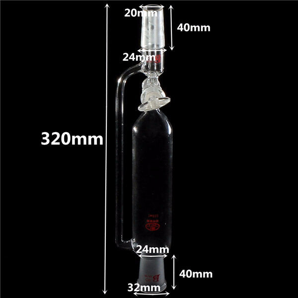 125ml 24/40 Lab Glass Separatory Funnel With Ptfe Stopcock