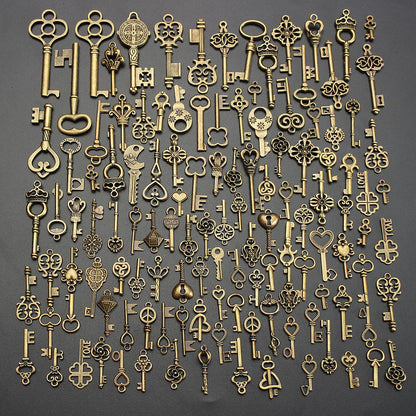 125pcs Vintage Bronze Key For Pendant Necklace Bracelet Diy