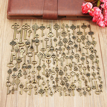 125pcs Vintage Bronze Key For Pendant Necklace Bracelet Diy