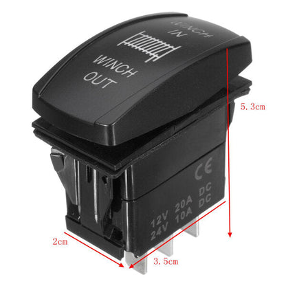 12v 20a 7pin Led Light Laser Rocker Switch Momentary Winch