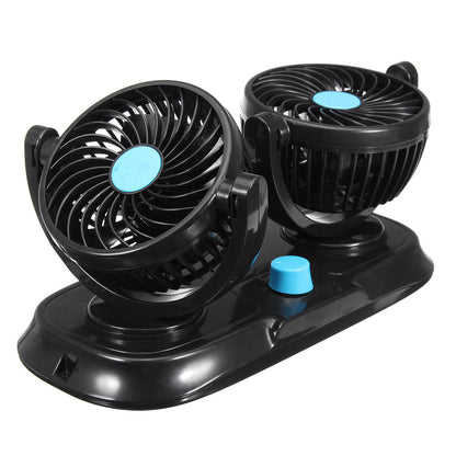 12v Adjustable Double 360 Degrees Mini Oscillating Fan