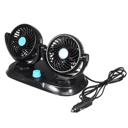 12v Adjustable Double 360 Degrees Mini Oscillating Fan