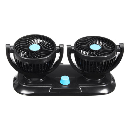 12v Adjustable Double 360 Degrees Mini Oscillating Fan