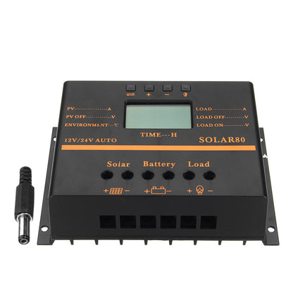 12v/24v 40a/50a/60a/80a Pwm Solar Controller Lcd Function 5v