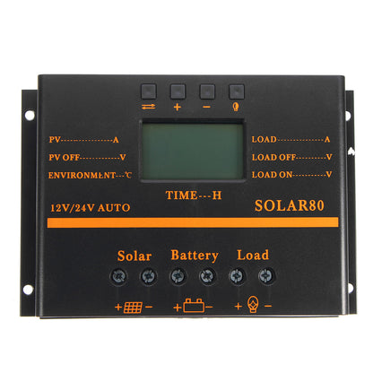 12v/24v 40a/50a/60a/80a Pwm Solar Controller Lcd Function 5v