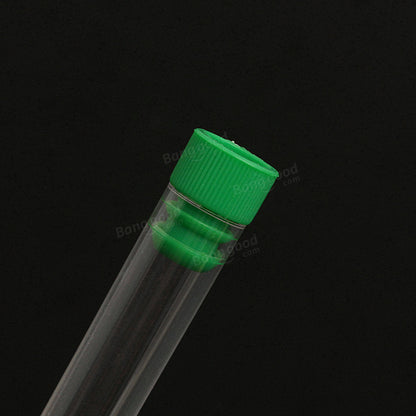 12x75mm Plastic Clear Test Tubes Container With Push Cap Lid