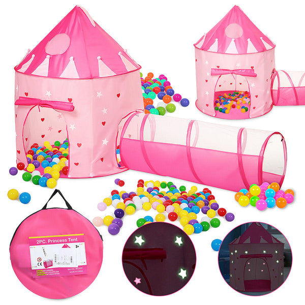 135cm Kids Play Tent Ball Pool Princess Castle Portable