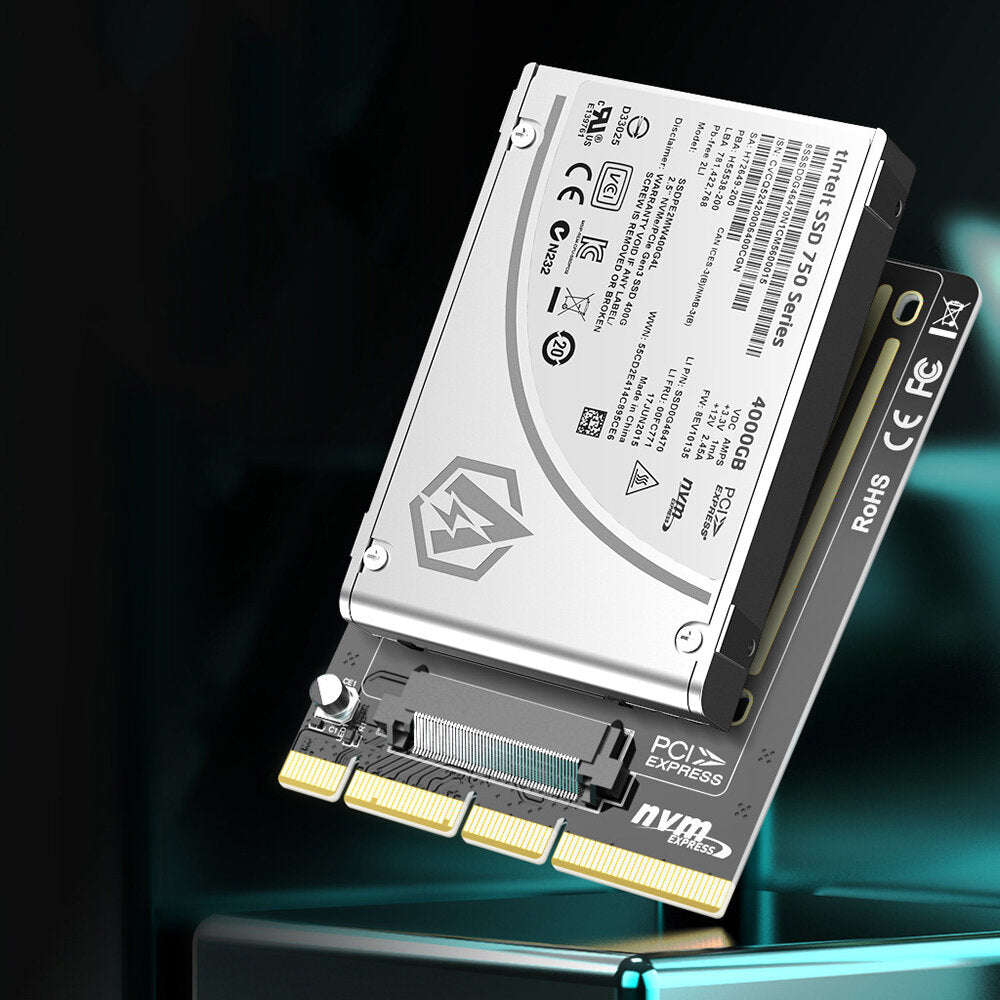 AODUKE 2.5" U.2 SSD to PCI-E3.0 Universal Adapter Card Nvme SSD Hard Disk Adapter Card Converter AJKU21