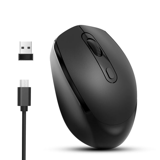 HXSJ M107 Mouse 2.4GHz Wireless 1600DPI Rechargeable Mice with USB Receiver for PC Laptop Computer