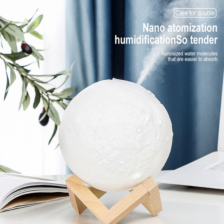 1500ml Air Humidifier 3d Moon Lamp Aroma Essential Oil