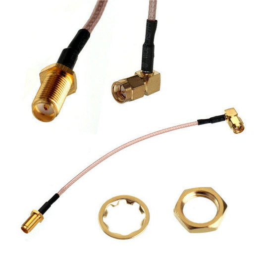 15cm Sma Female Bulkhead To Male Ra Plug Right Angle Pigtail