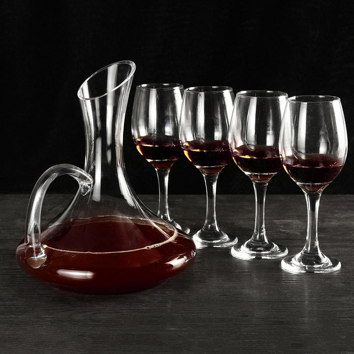 1700ml Crystal Glass Decanter And 4 Cups Elegant Pourer