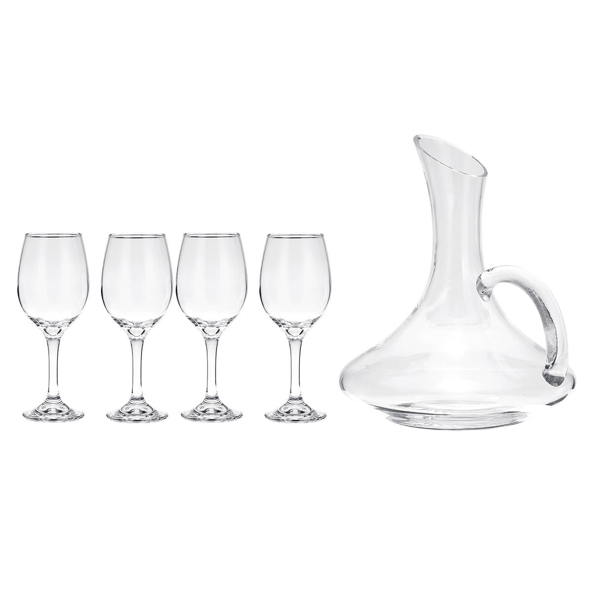 1700ml Crystal Glass Decanter And 4 Cups Elegant Pourer