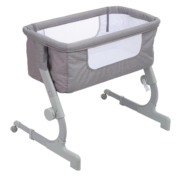 2-in-1 Portable Sideway Baby Crib Height Adjustment Infans