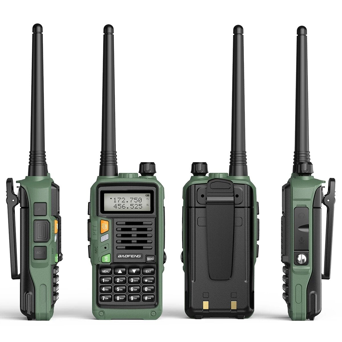 2022 Baofeng Uv-s9 Plus Walkie Talkie Green Yellow Tri-band