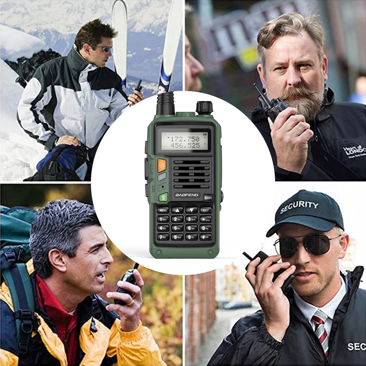 2022 Baofeng Uv-s9 Plus Walkie Talkie Green Yellow Tri-band