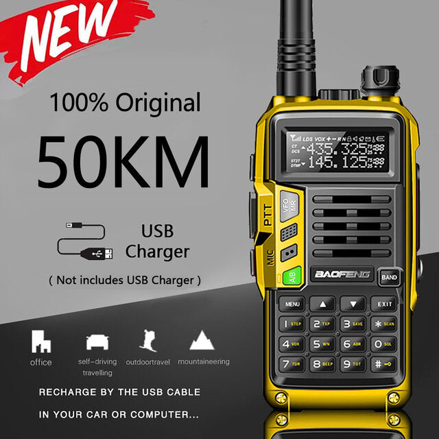 2022 Baofeng Uv-s9 Plus Walkie Talkie Green Yellow Tri-band