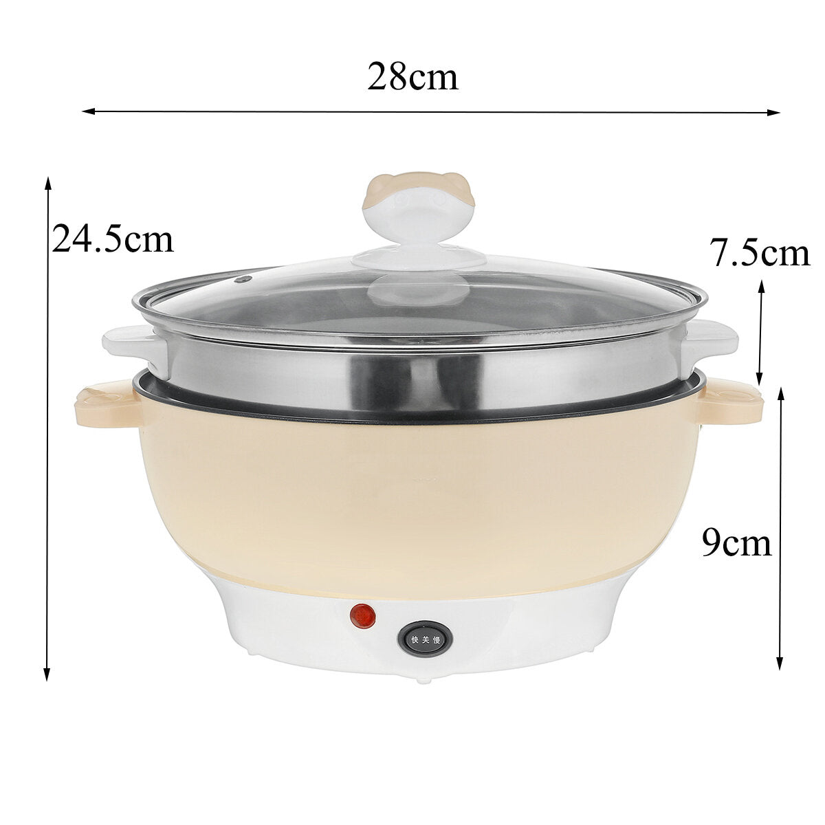 28cm Multifunctional Non-stick Electric Hot Pot Rice Cooker