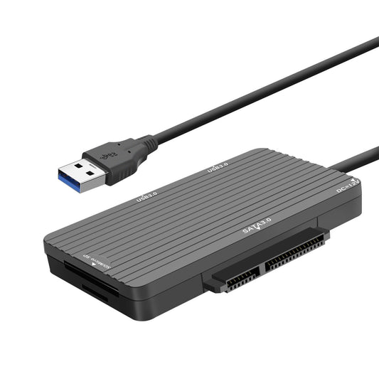 ELEGIANT USB3.0/SATA3.0 Converter 2.5" USB3.0 Hard Drive Adapter TF/SD Card Card Reader