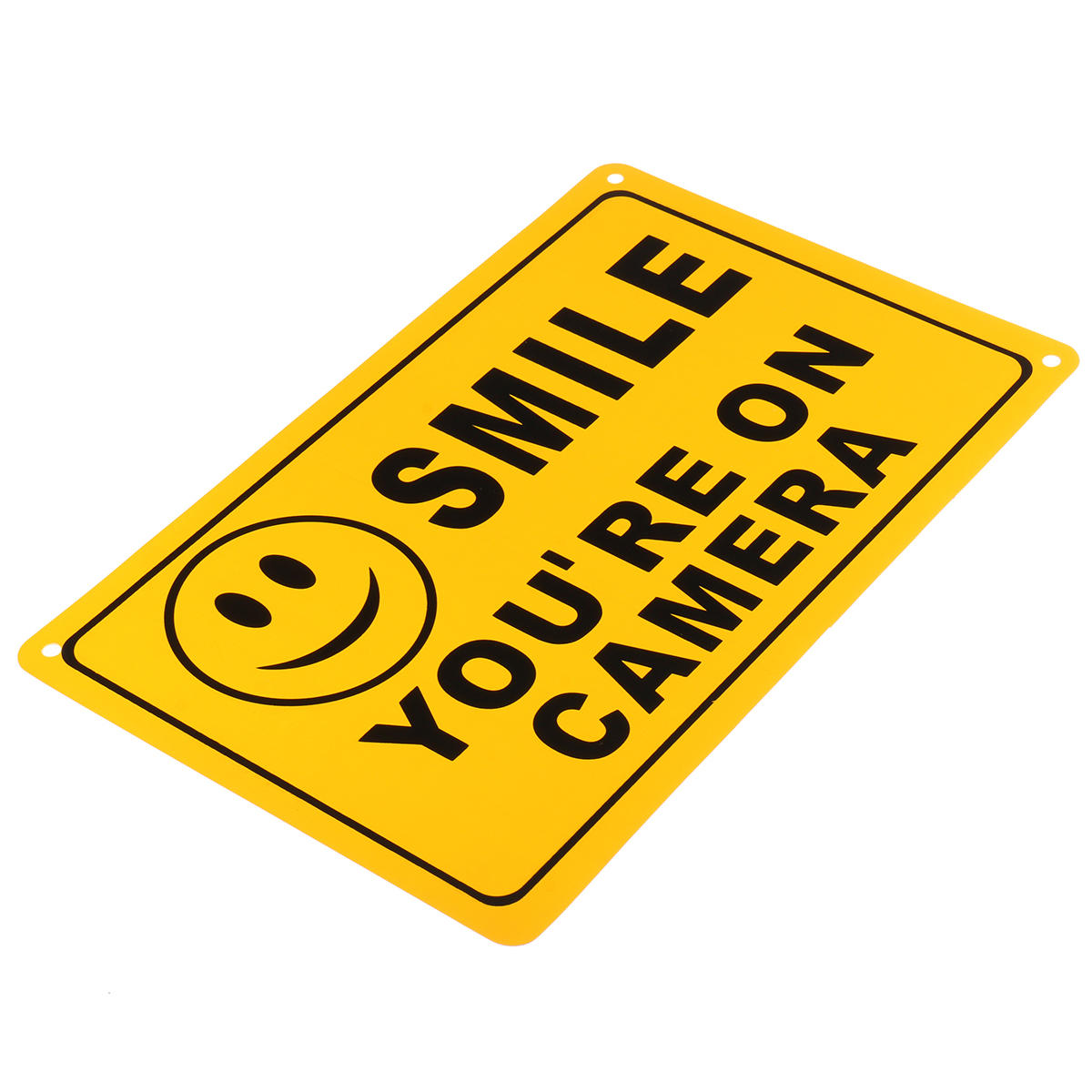 2pcs Smile You’re On Camera Warning Security Yellow Sign