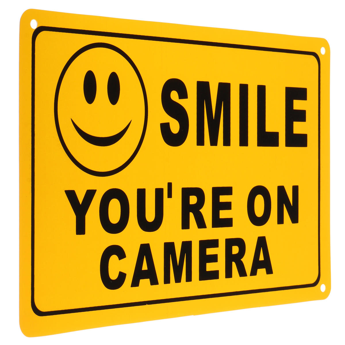 2pcs Smile You’re On Camera Warning Security Yellow Sign