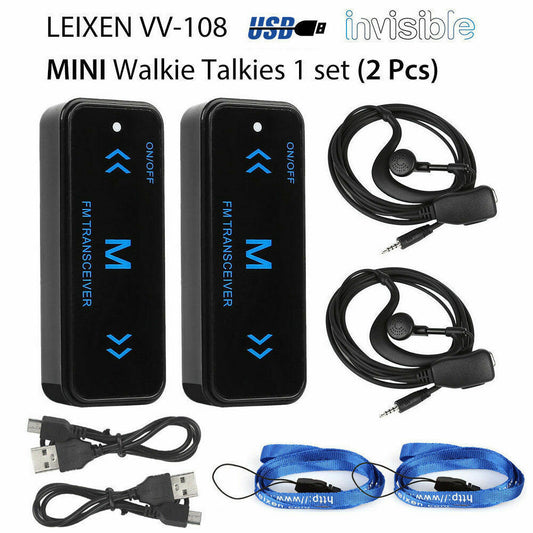 2pcs V108 Mini Walkie Talkie Two-way 400-470mhz Fm Radio