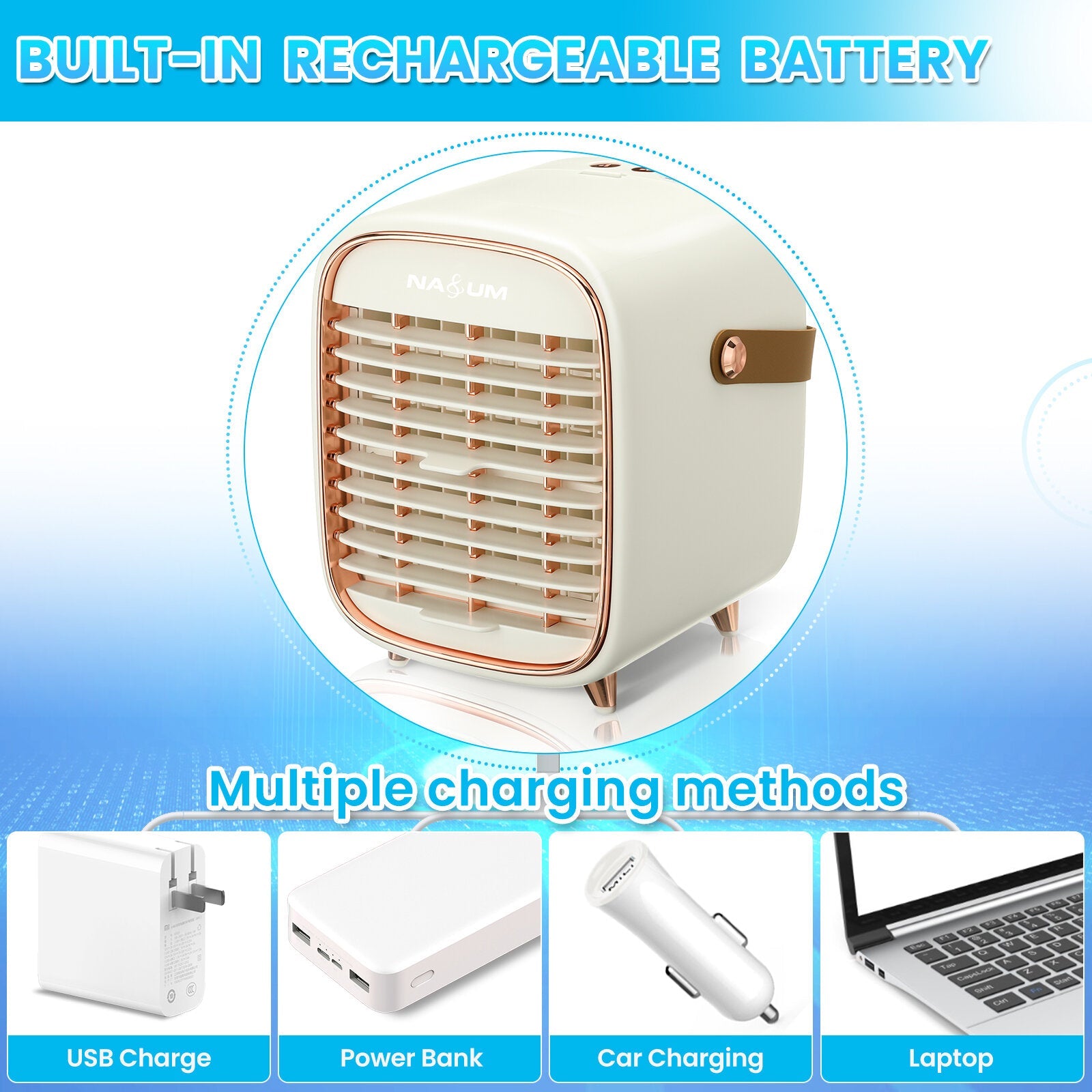 3-in-1 Mini Air Cooler Usb Portable Air-conditioning