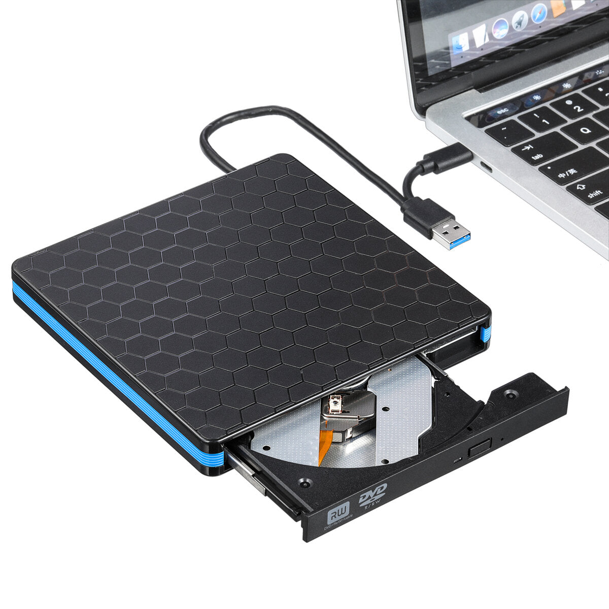 USB3.0 External Optical Drive CD DVD Burner 2K 3K DVD-RW Player Rewriter Data Transfer for PC Laptop Computer
